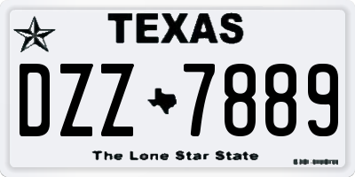 TX license plate DZZ7889