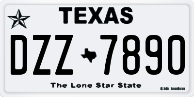 TX license plate DZZ7890