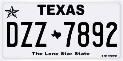 TX license plate DZZ7892