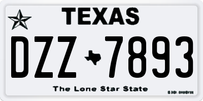 TX license plate DZZ7893