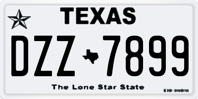 TX license plate DZZ7899
