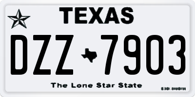 TX license plate DZZ7903