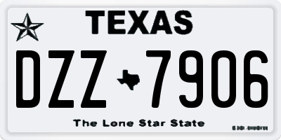 TX license plate DZZ7906