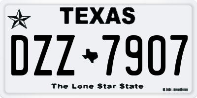 TX license plate DZZ7907