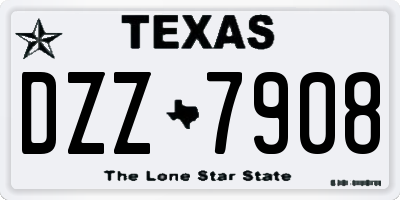 TX license plate DZZ7908