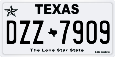 TX license plate DZZ7909