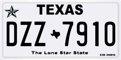 TX license plate DZZ7910