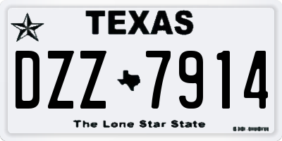 TX license plate DZZ7914