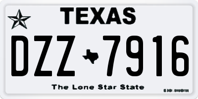 TX license plate DZZ7916