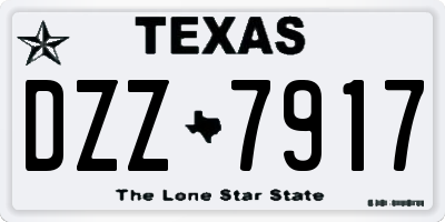 TX license plate DZZ7917