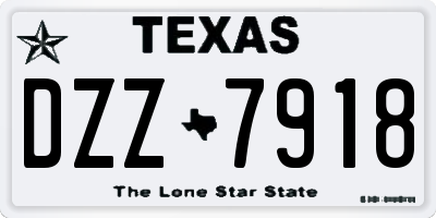 TX license plate DZZ7918