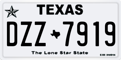 TX license plate DZZ7919