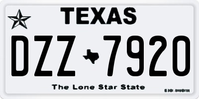 TX license plate DZZ7920