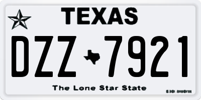 TX license plate DZZ7921