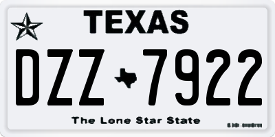 TX license plate DZZ7922