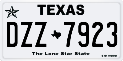 TX license plate DZZ7923