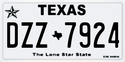 TX license plate DZZ7924