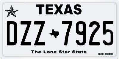 TX license plate DZZ7925