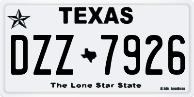 TX license plate DZZ7926