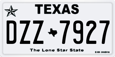 TX license plate DZZ7927