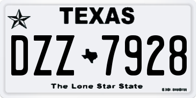 TX license plate DZZ7928