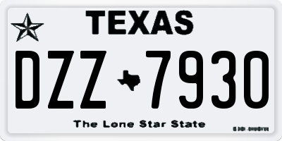 TX license plate DZZ7930