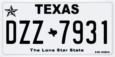 TX license plate DZZ7931