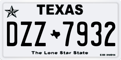 TX license plate DZZ7932