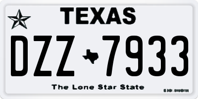 TX license plate DZZ7933