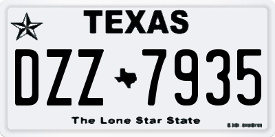 TX license plate DZZ7935