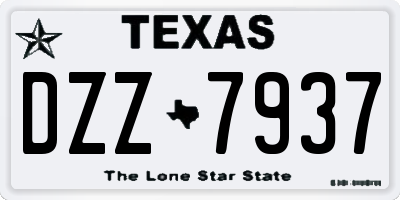 TX license plate DZZ7937