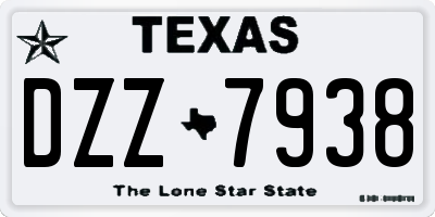 TX license plate DZZ7938