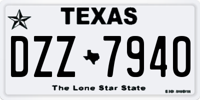 TX license plate DZZ7940