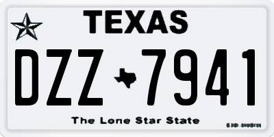 TX license plate DZZ7941