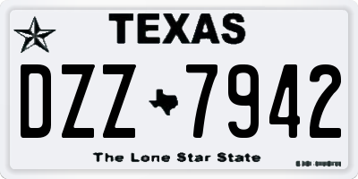 TX license plate DZZ7942