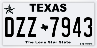 TX license plate DZZ7943