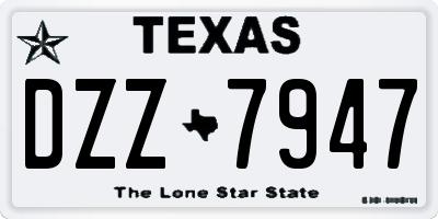 TX license plate DZZ7947