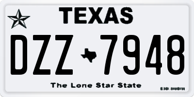 TX license plate DZZ7948