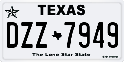 TX license plate DZZ7949