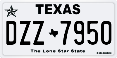 TX license plate DZZ7950