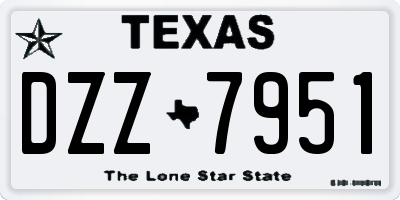 TX license plate DZZ7951