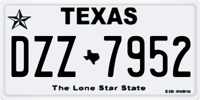 TX license plate DZZ7952