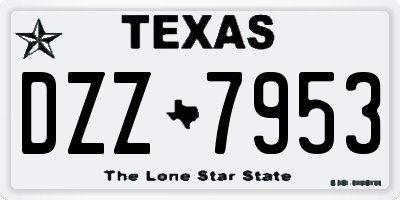 TX license plate DZZ7953