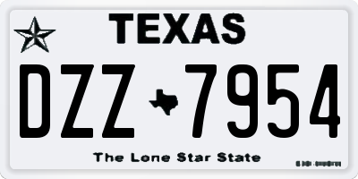 TX license plate DZZ7954