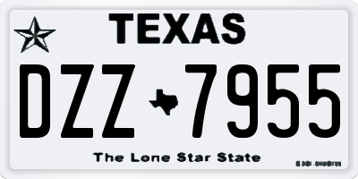 TX license plate DZZ7955