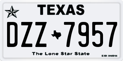 TX license plate DZZ7957