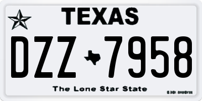 TX license plate DZZ7958