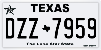 TX license plate DZZ7959