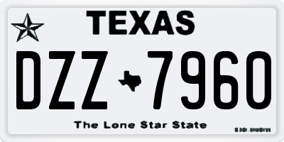 TX license plate DZZ7960