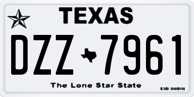 TX license plate DZZ7961